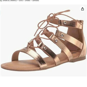 DV Dolce Vita Golden Rose Curse Gladiator Flat Sandal Size 1